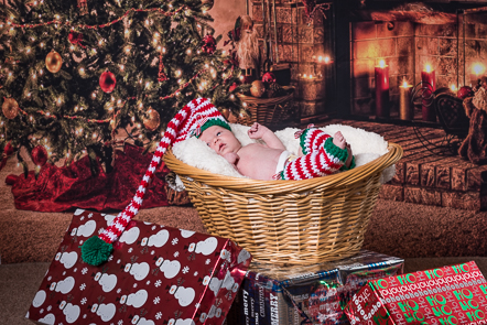 image of infant in a christmas outfit