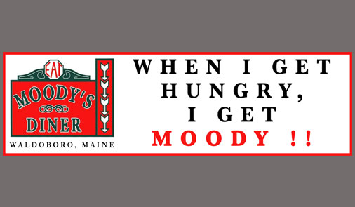 moody diner bumper sticker design