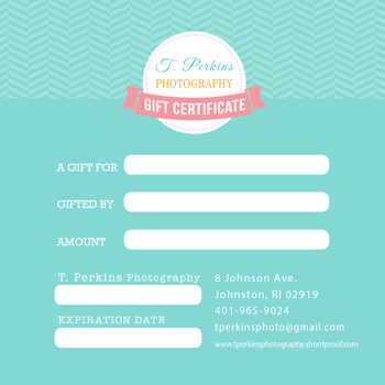 T. Perkins Photography gift certificate design