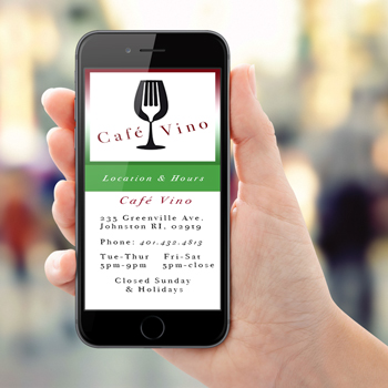 branding mock up for cafe vino iphone app