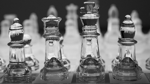 product image of glass chess pieces by T. Perkins Photography